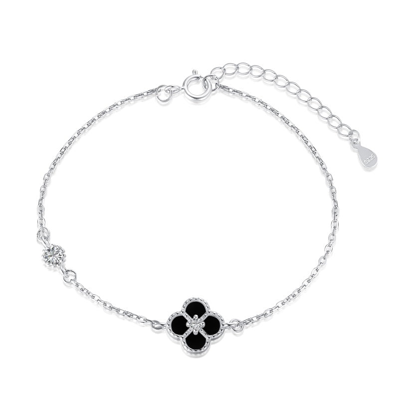 Silver 4Leaf Clover Lucky Bracelet