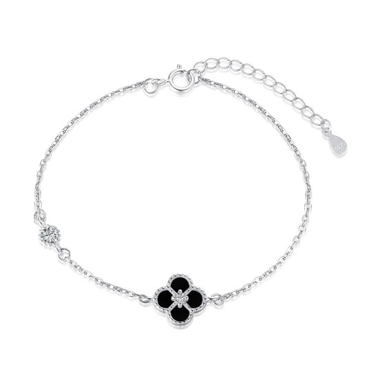 Silver 4Leaf Clover Lucky Bracelet