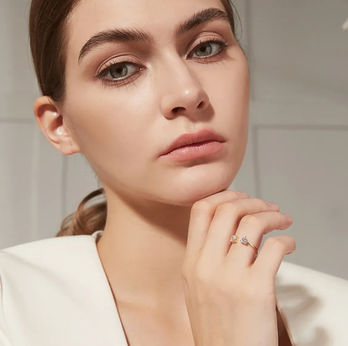 Lustrous Duo Gem Ring